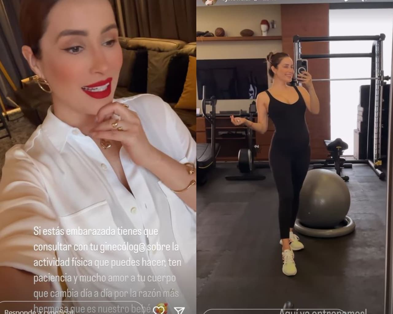 Cynthia Rodríguez explica por qué hace ejercicio en la recta final de su embarazo.
