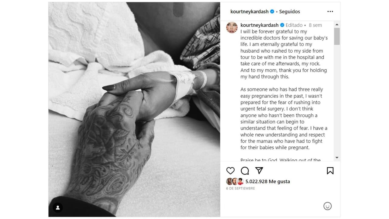 Kourtney Kardashian superó un problema en su embarazo.