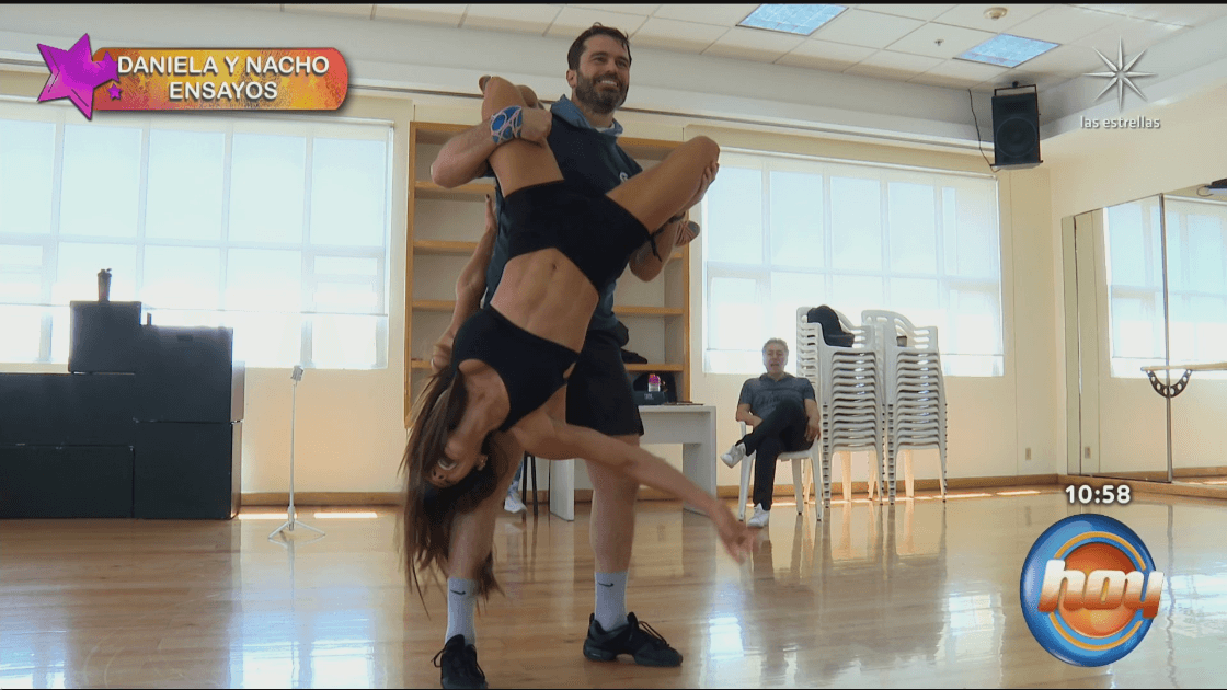 Daniela Fainus y Nacho Casano en los ensayos de Las Estrellas bailan en Hoy
