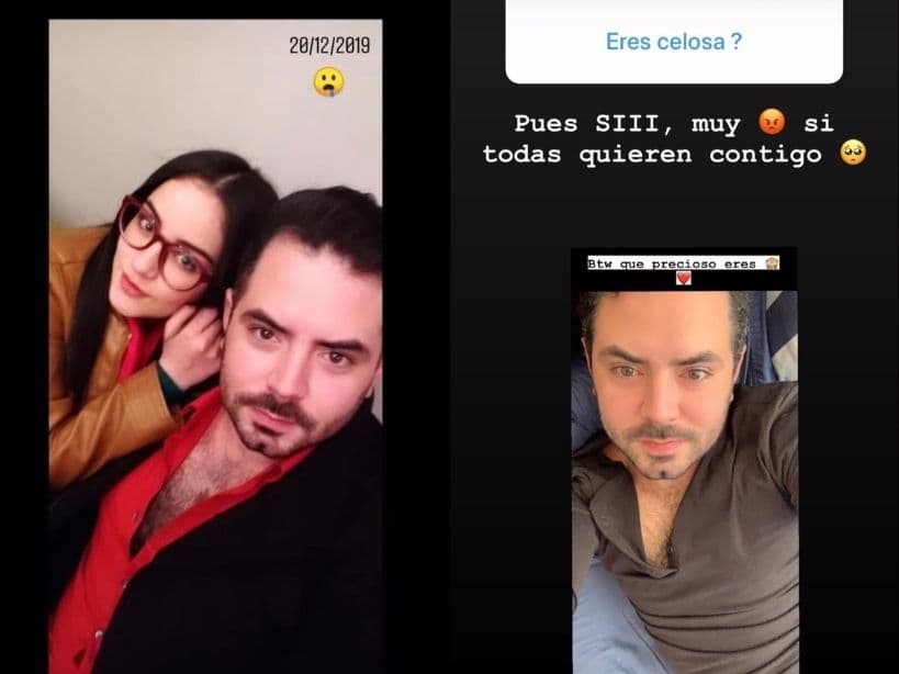 La primera vez que se dejó ver en sus historias de Instagram junto a José Eduardo Derbez fue el 20 de diciembre de 2019, mientras que el 23 de marzo publicó su primera fotografía junto al actor en su feed.
