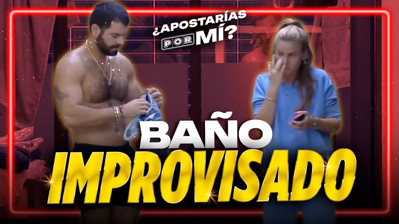 Adrián improvisa y arma su baño privado con toallas para no ser observado durante la ducha