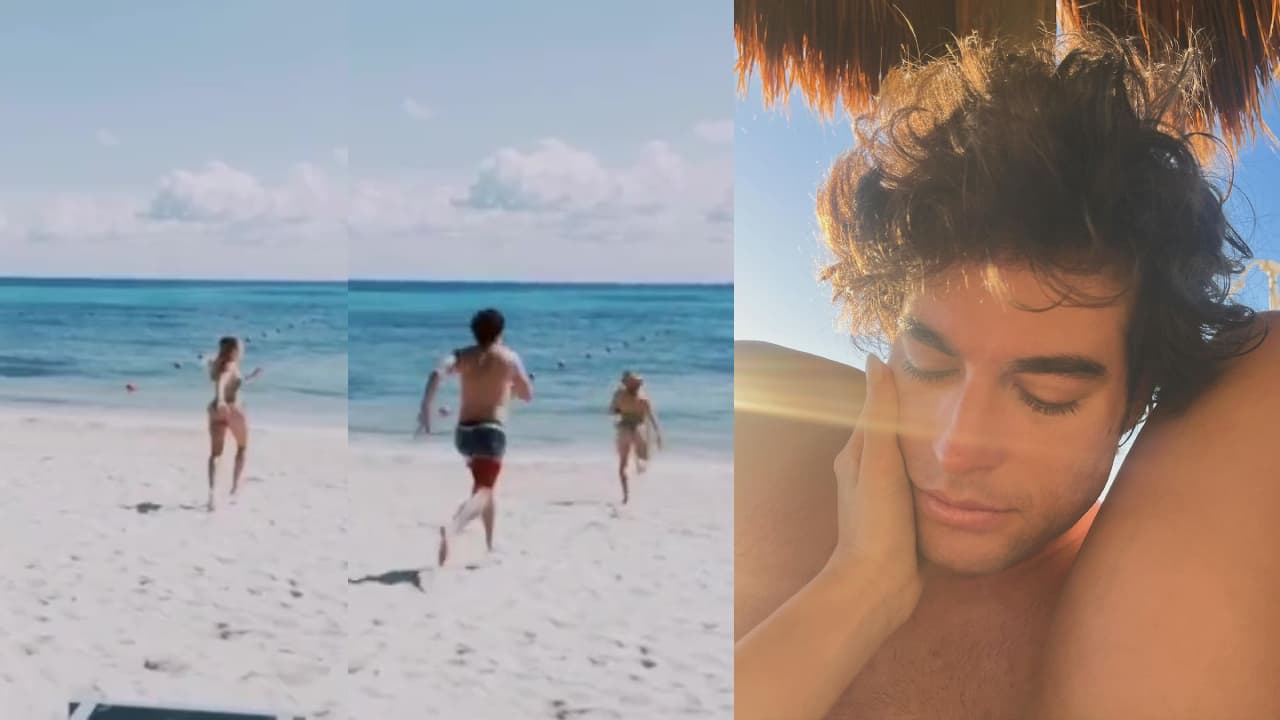 Danilo Carrera se mostró muy 'juguetón' con su nueva pareja en la playa