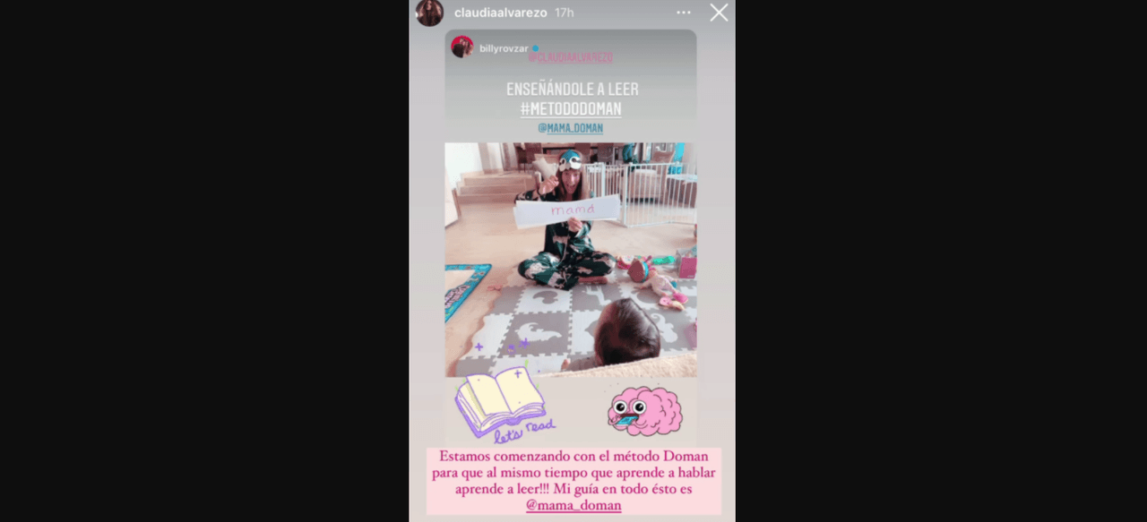 Claudia Álvarez enseña a su hija Kira a leer y hablar al mismo tiempo