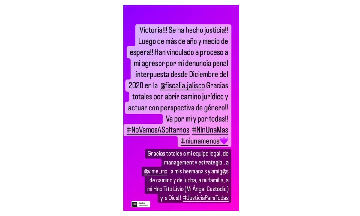 Mensaje de celebración de Vanessa Bauche