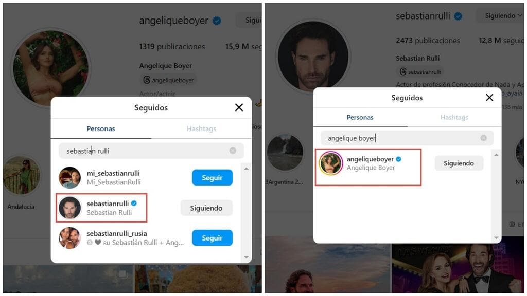 Angelique Boyer y Sebastián Rulli todavía se siguen en Instagram.