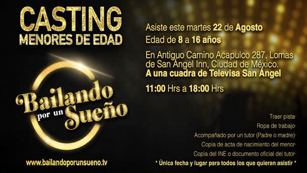 Bailando por un sueño te invita a su casting para menores