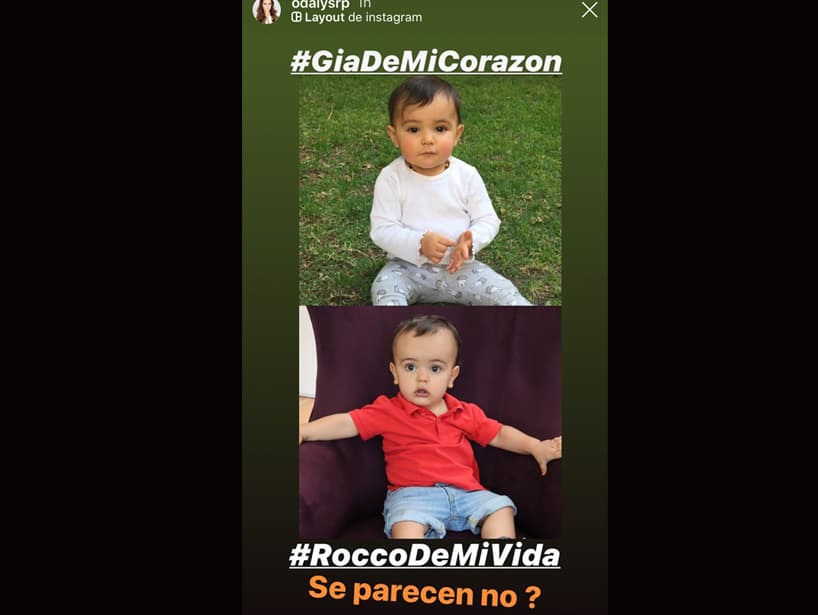 La conductora mostró a sus dos retoños cuando tenían la misma edad, un año aproximadamente, además de preguntar a sus seguidores: “¿Se parecen, no?”.