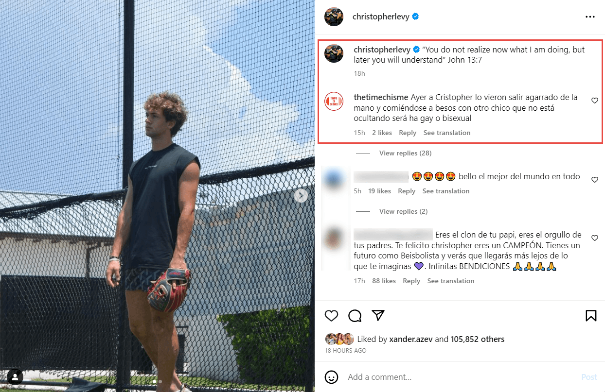 William Levy reacciona a las fotos de su hijo Christopher