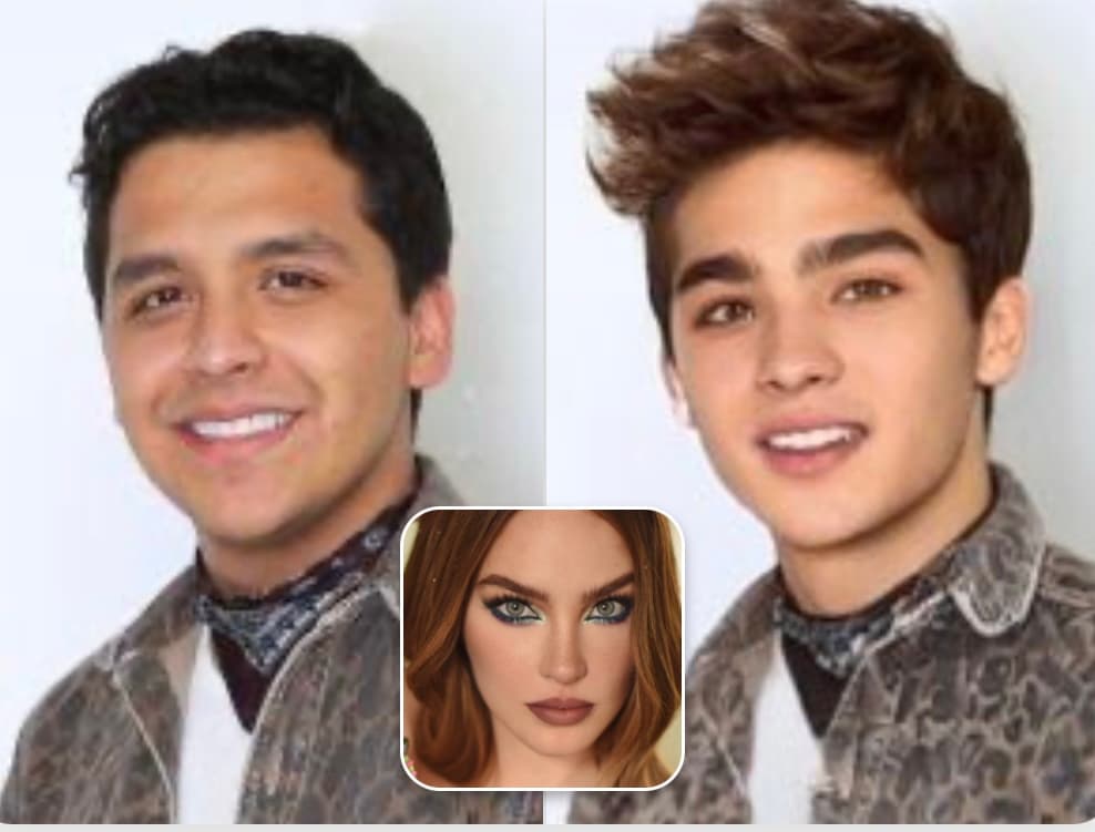 La tercera combinación de diapositivas arrojó una nueva posibilidad; un varón con la nariz, cejas y estructura facial del cantante de 'De los besos que te dí', pero con los ojos claros, herencia de su futura "madre".
