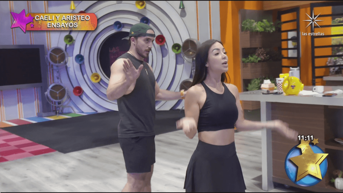 Caeli y Aristeo en los ensayos de Las Estrellas bailan en Hoy
