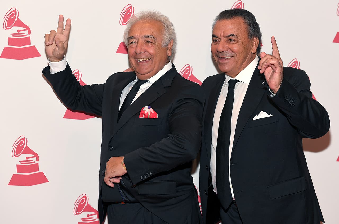 LAS VEGAS, NV - NOVEMBER 15: Singers Antonio Romero Monge (L) and Rafael Ruiz of Los Del Rio attend the 2017 Latin Recording Academy Special Awards during the The 18th Annual Latin Grammy Awards at the Four Seasons on November 15, 2017 in Las Vegas, Nevada. (Photo by Rodrigo Varela/Getty Images for LARAS)
