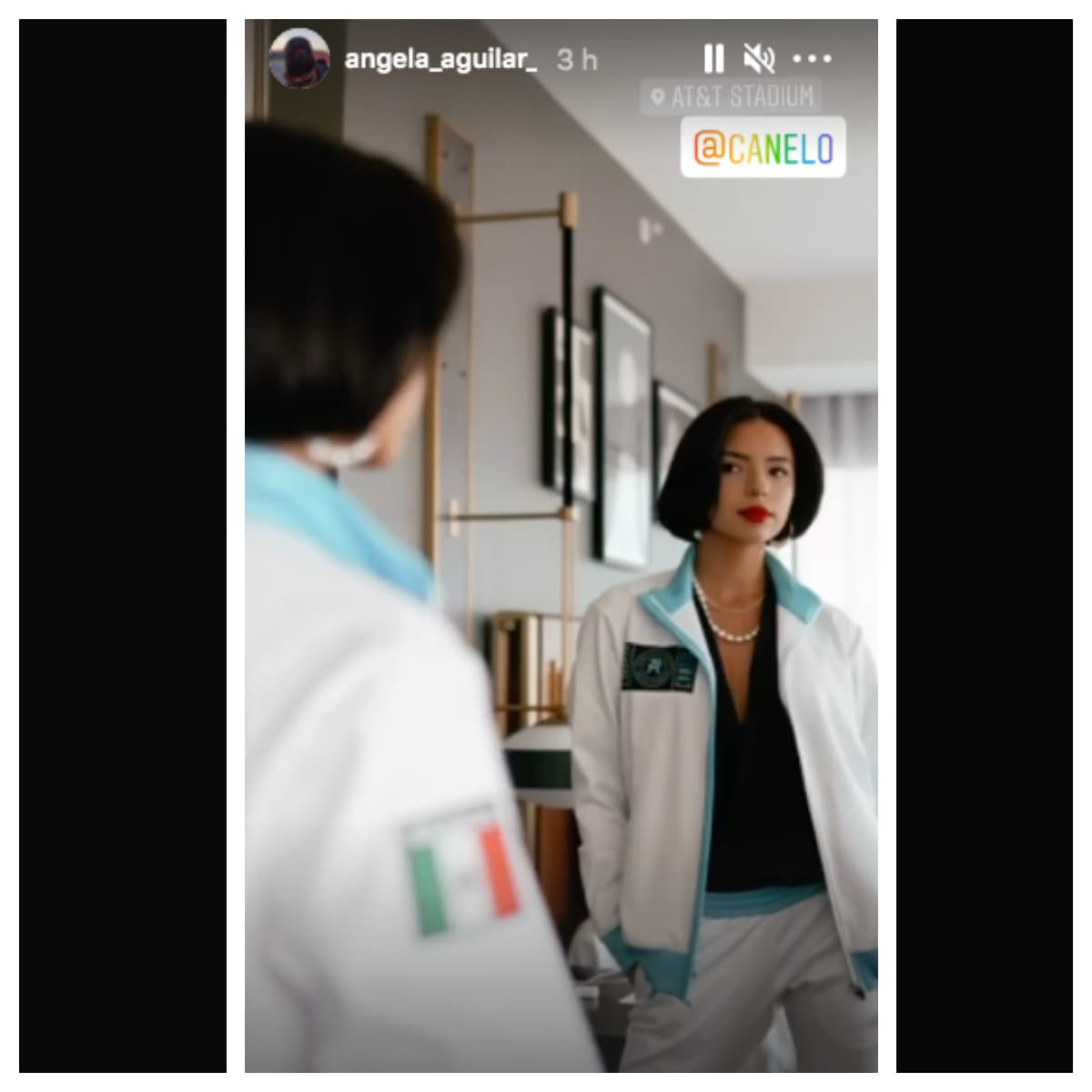 Ángela Aguilar presume atuendo con el que acudió a la pelea del Canelo