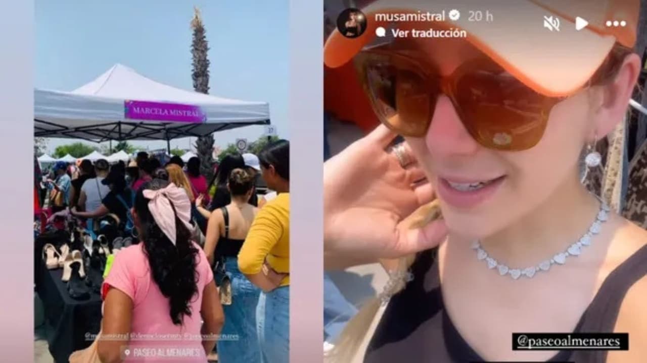 Marcela Mistral presume venta de ropa y zapatos en "mercadito".