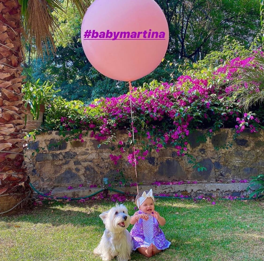 "Cosas que sueñas en tu cabeza y un día se hacen realidad, celebrando el primer año de mi bebé, lleno de amor y felicidad", escribió la actriz como pie de foto en la serie de fotografías que subió de la fiesta.