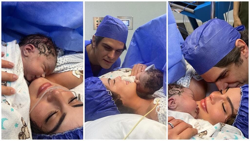 Ximena Navarrete y su esposo compartieron fotografías del nacimiento de su segundo hijo