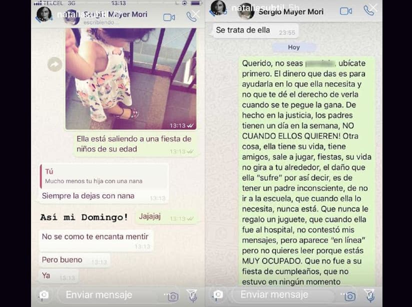 Natália Subtil y Sergio Mayer Mori pelean por la pequeña Mila