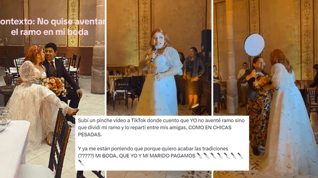 Novia se hace viral por repartir el ramo en vez de aventarlo en su boda ...