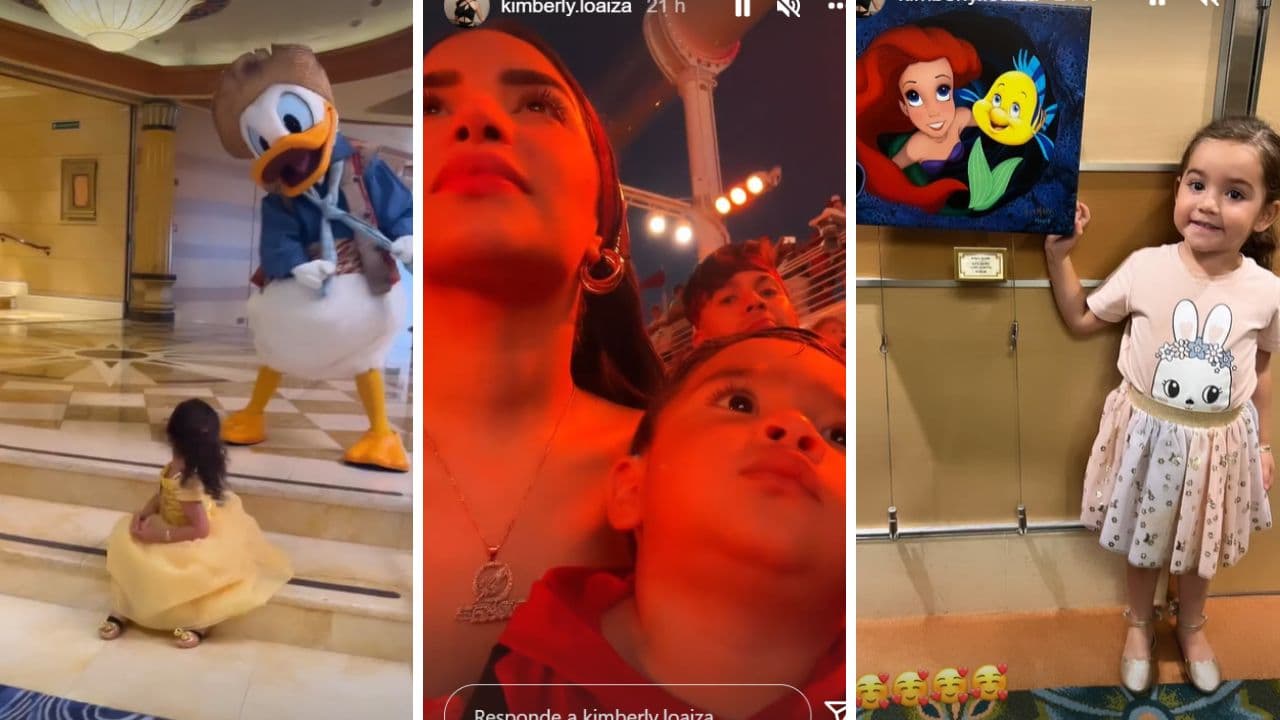 La pequeña Kima y Juanito disfrutaron del viaje junto a sus famoso padres