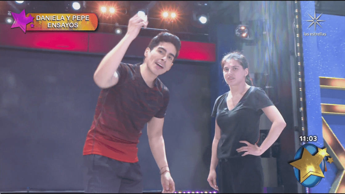 Pepe Valdivieso y Daniela Aedo en los ensayos de Las Estrellas bailan en Hoy