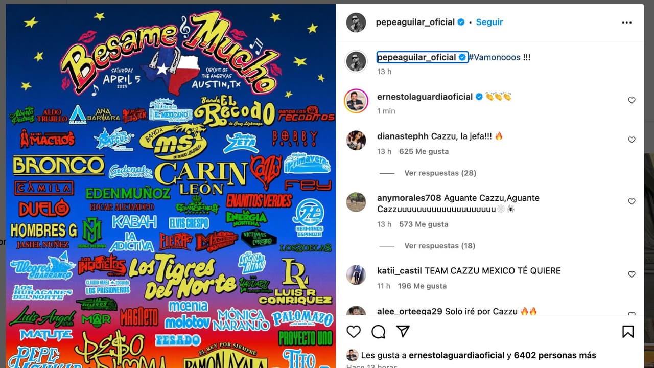 Pepe Aguilar y Cazzu estarán en el mismo escenario.