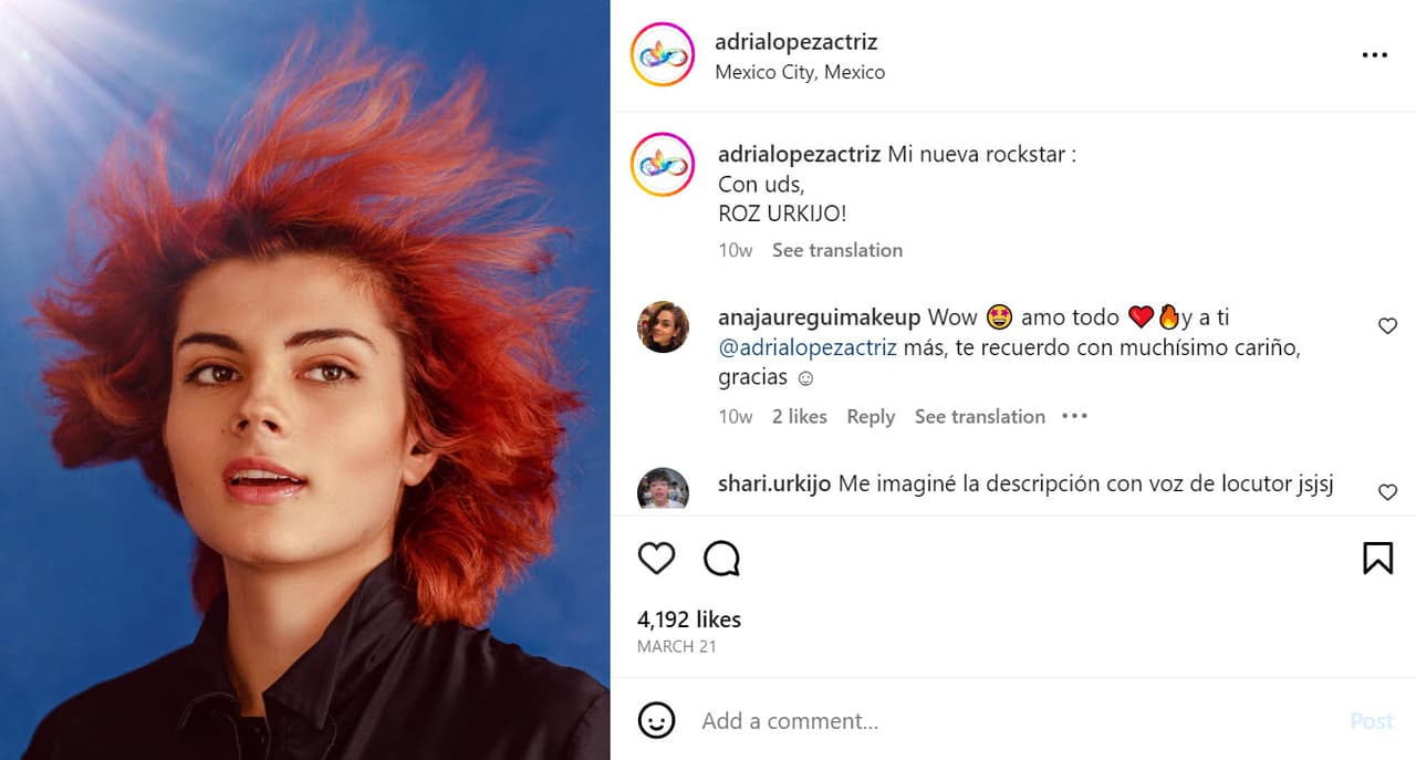 Adriana López respalda a su hijo en su transición.