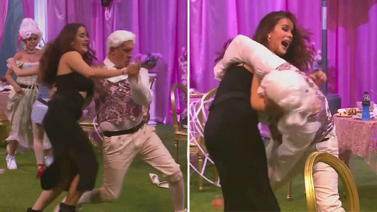 Arath baila con Gala Montes en la fiesta temática de La Casa de los Famosos México
