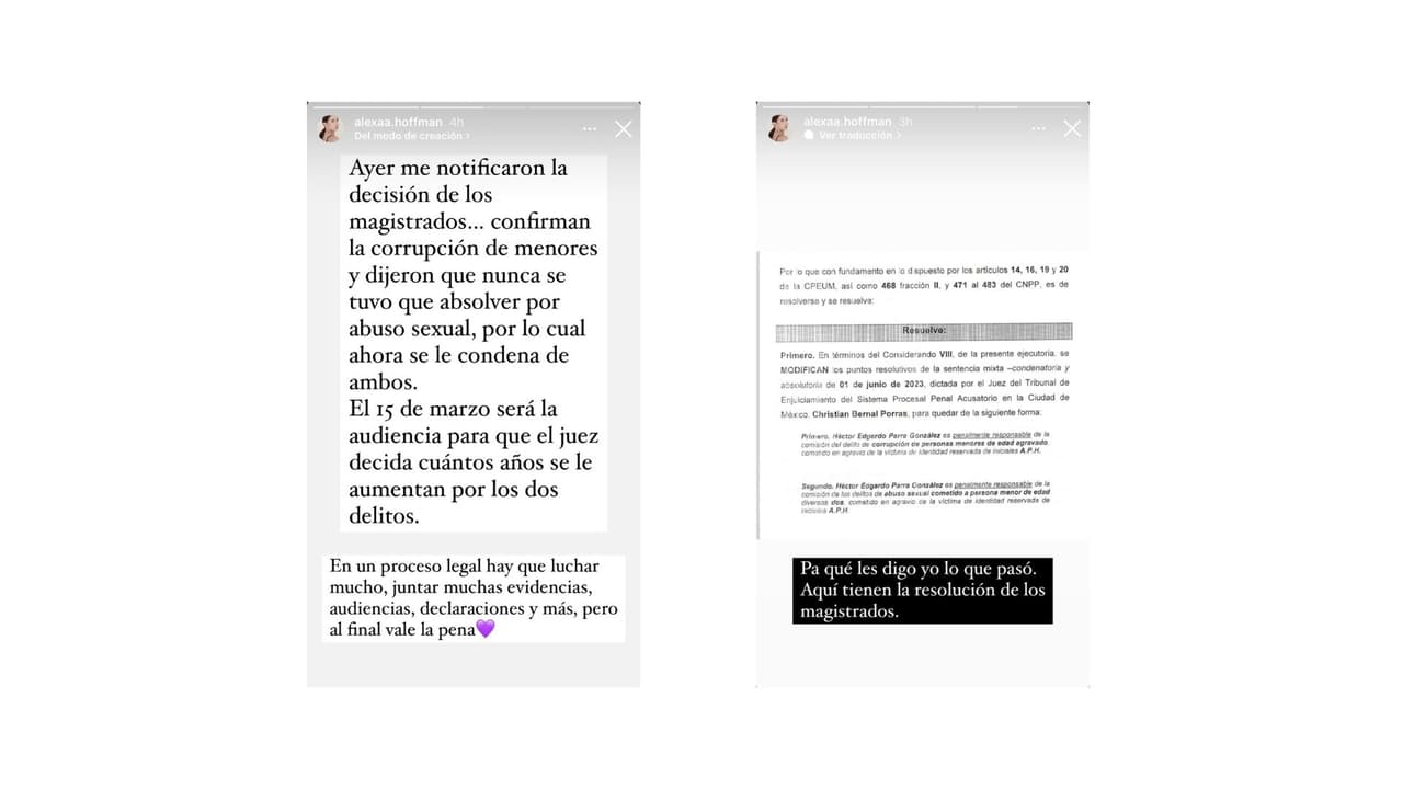 Alexa Hoffman muestra la resolución de los magistrados ante el caso de Héctor Parra.