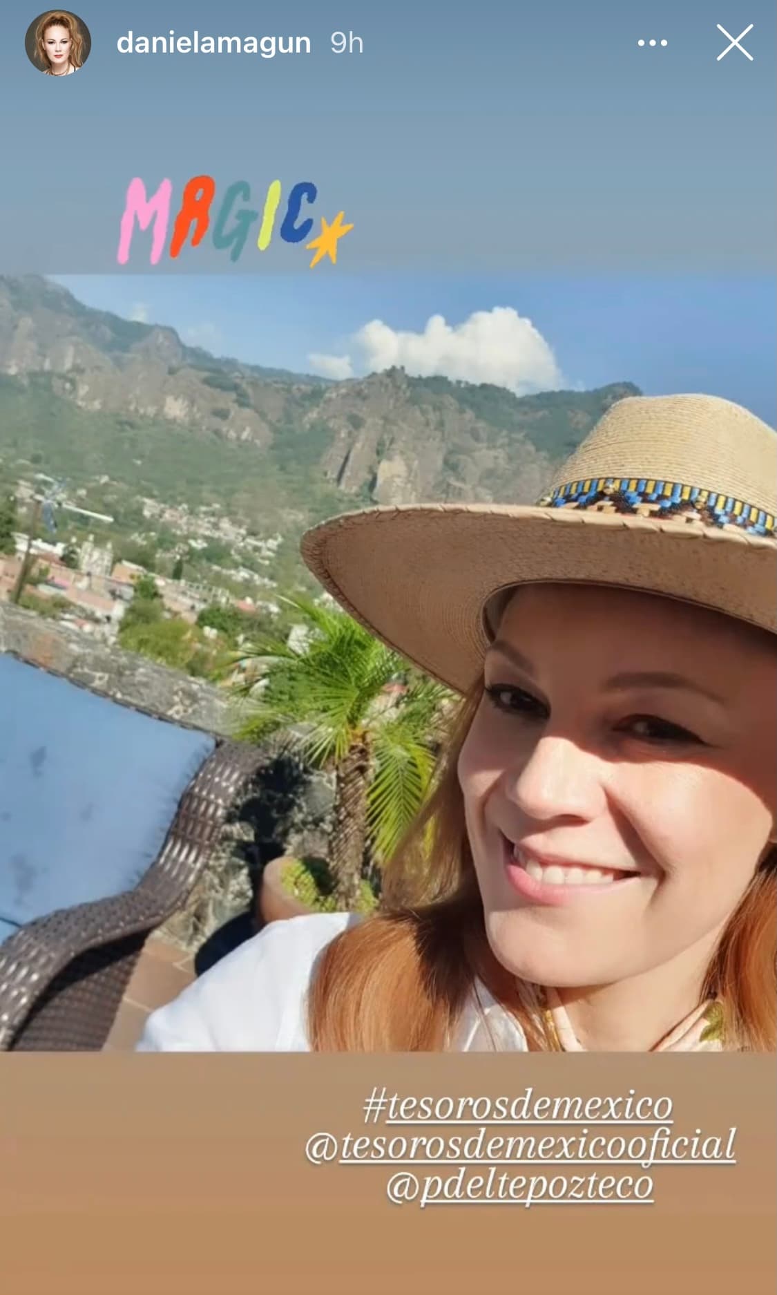 Por su parte, Daniela Magún también dejó ver otra perspectiva de la vista que disfrutaron en el lugar, el cual fue designado "Pueblo Mágico" en 2010 por la Secretaría de Turismo.