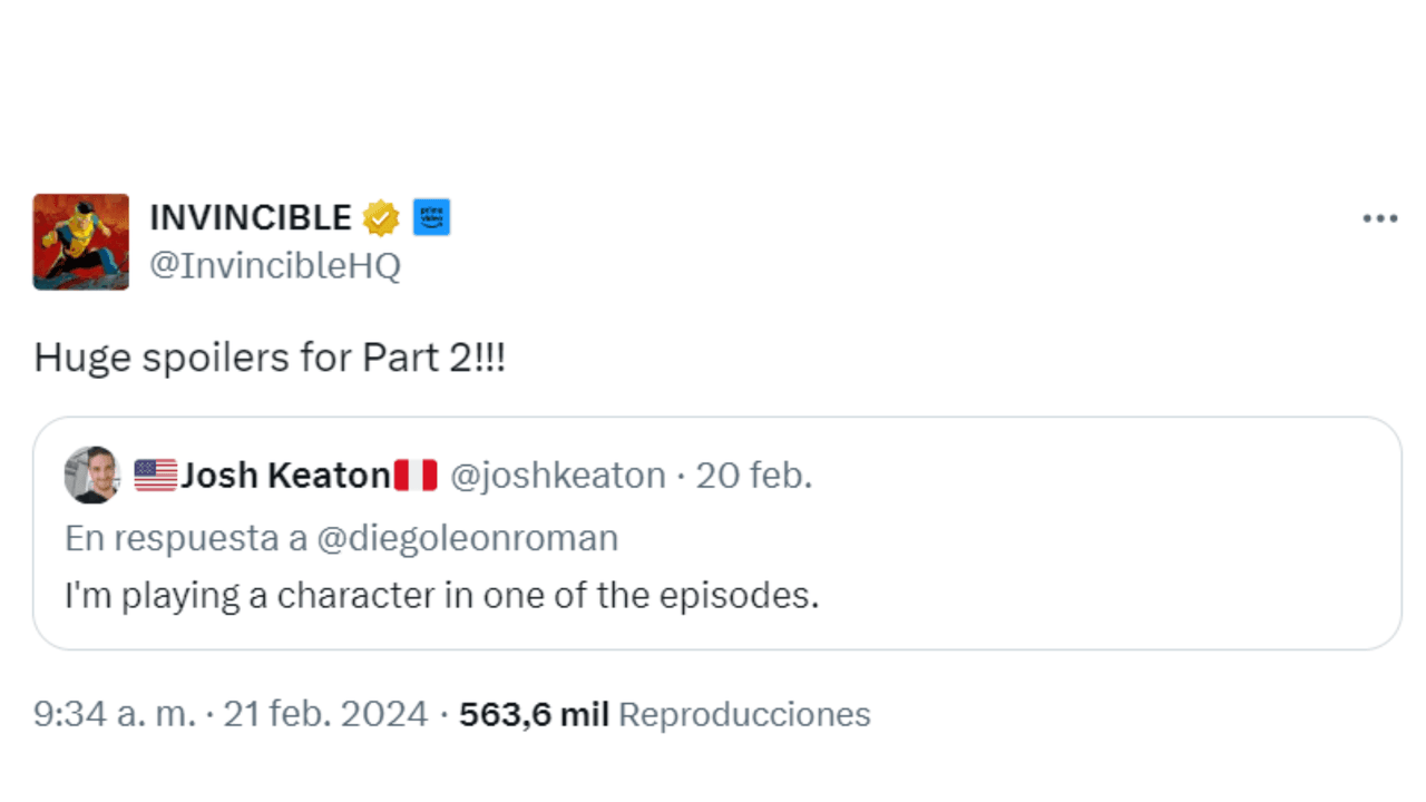 Josh Keaton, actor de doblaje de Peter Parker en la serie animada 'The Spectacular Spider-Man', anunció meses atrás que formaría parte de ‘Invincible’.