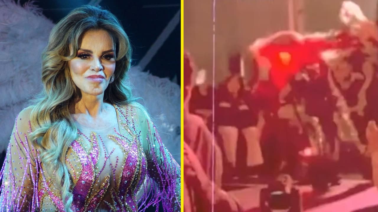 Lucía Méndez sufre tremenda caída en el escenario: video del aparatoso momento