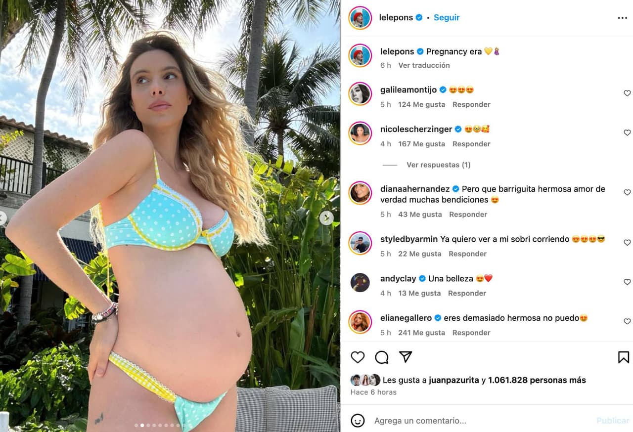 Lele Pons muestra su pancita de embarazo.