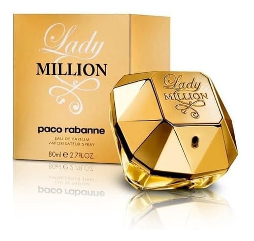 Million Lady de Paco Rabanne: "Este es uno de los perfumes que más disfruto oler, de los que más recomiendo porque es una delicia completamente. Tiene la triara femenina perfecta, pues tiene frambuesa (fruto rojo), la lima o limón amarillo, (cítrico) y lleva miel (toque dulce). Además, tiene gardenia, jazmín, maderas y ámbar".