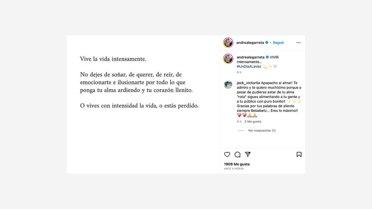 La conductora compartió una reflexión sobre la vida.