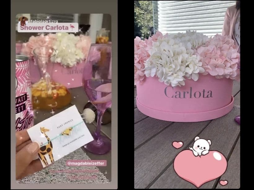 “Baby shower Carlota”, anotó la futura mamá en varias de sus publicaciones.