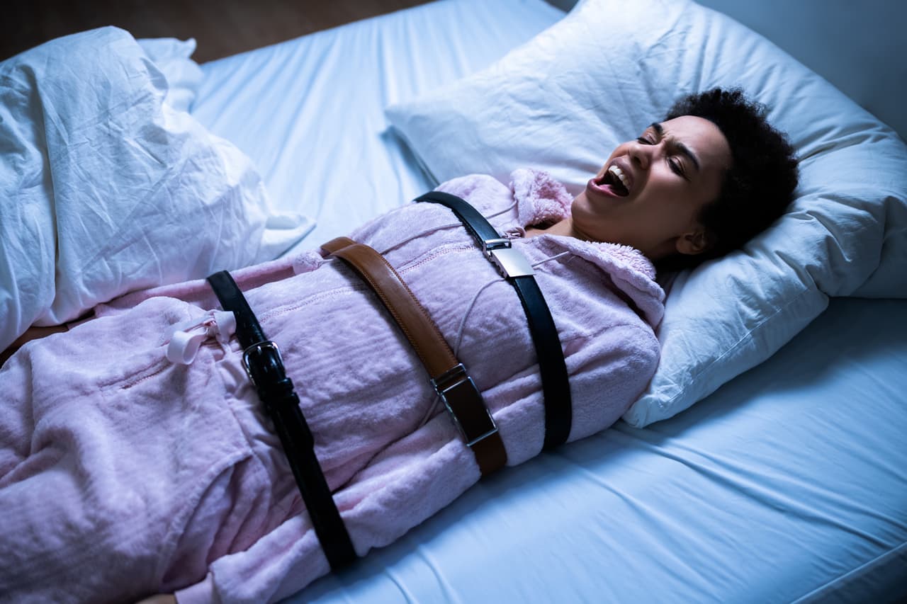 African Woman With Sleep Paralysis And Sleepwalking