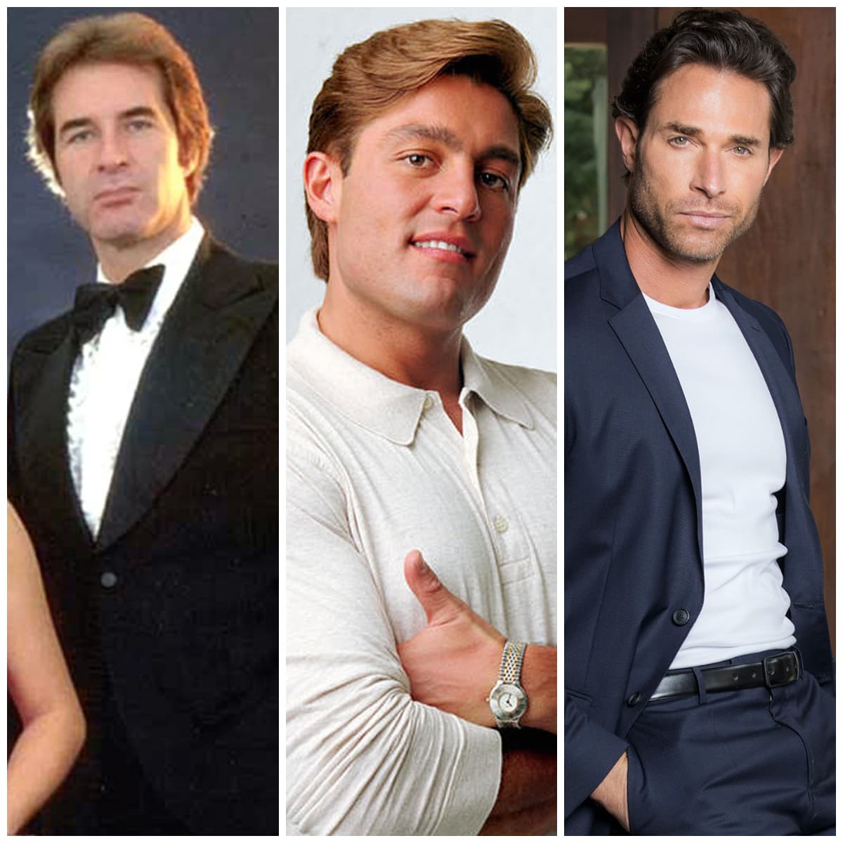 Rogelio Guerra, Fernando Colunga y Sebastián Rulli en sus respectivas versiones de Los ricos también lloran
