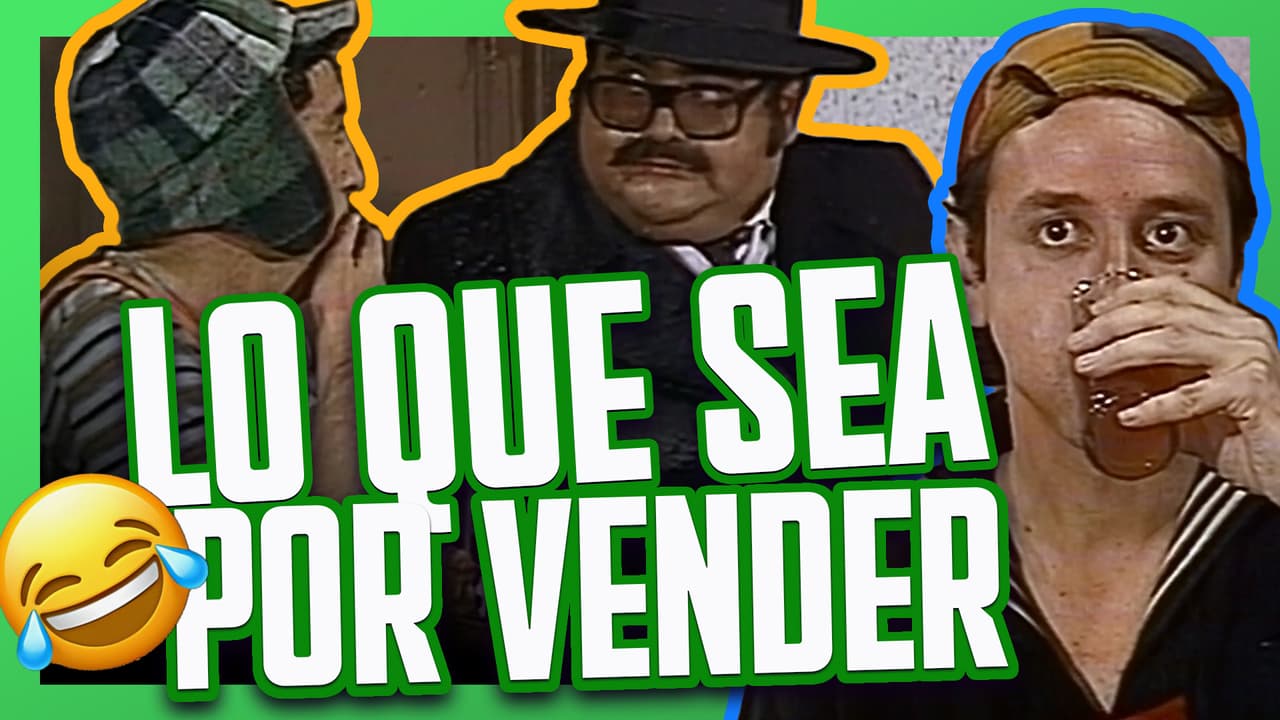 El Chavo se esfuerza por vender aguas frescas