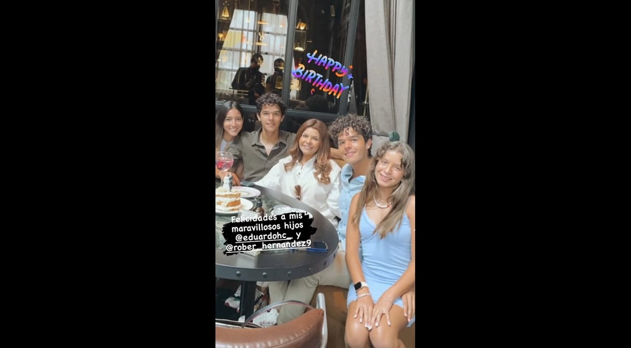 Itatí Cantoral festejó el cumpleaños de sus gemelos junto a su hija María Itatí y la novia de uno de los jóvenes