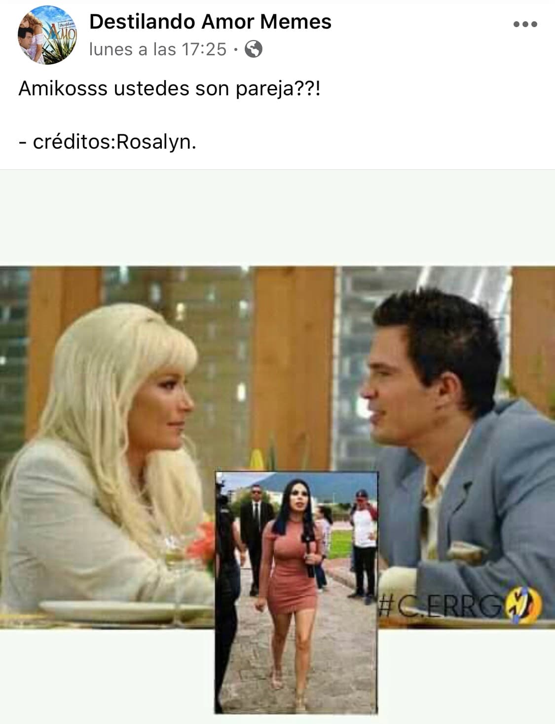 Sin imaginar que serían sorprendidos por sus respectivas parejas, 'Isadora' y 'Francisco' se reúnen en una cafetería. Sin embargo, minutos después llegarían 'Rodrigo' y 'Sofía' para encararlos; la usuaria Rosalyn creó esta diapositiva, en donde incluye a Lizbeth Rodríguez, quien es famosa por conducir un programa que expone la infidelidad en pareja.
