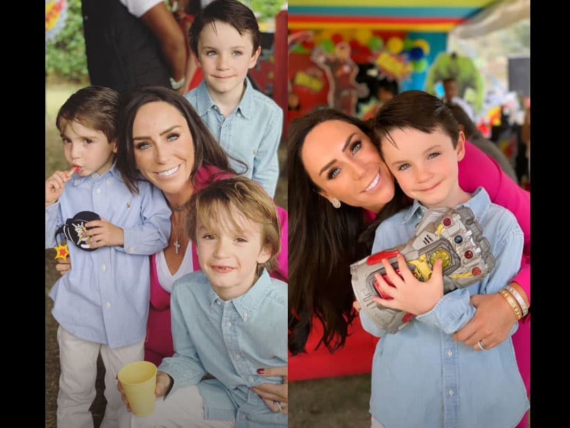 Además de posar con sus trillizos, producto de su relación con Javier Díaz, con quien ha tenido varios enfrentamientos debido a la poca presencia que tiene en la vida de sus retoños.