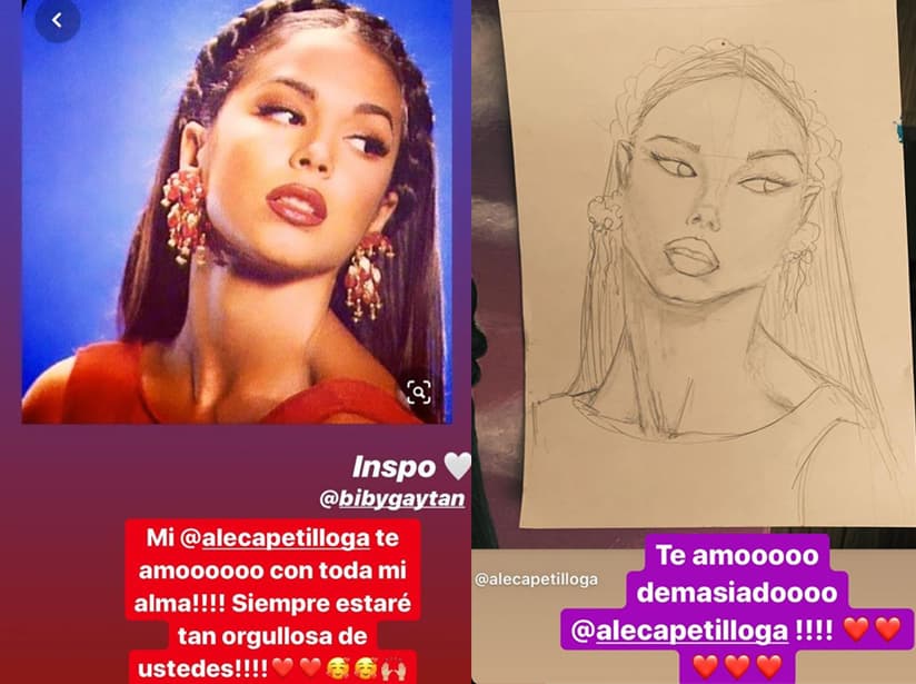 Biby Gaytán muestra el dibujo que realizó su hija Alejandra
