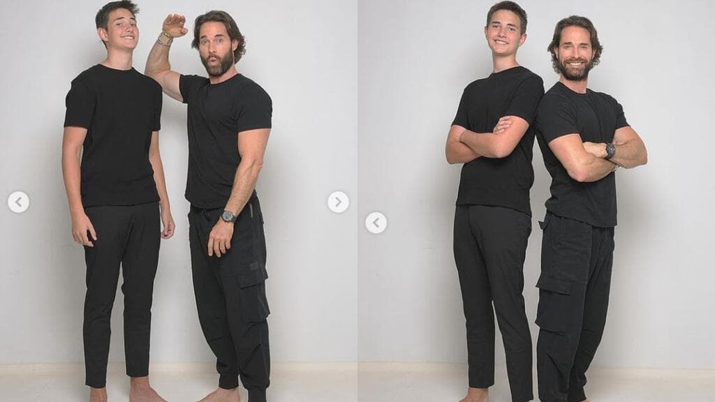 El hijo de Sebastián Rulli ya lo superó en estatura.