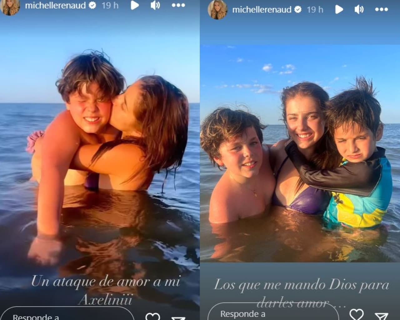 Michelle Renaud y Axel, hijo de Matías Novoa.