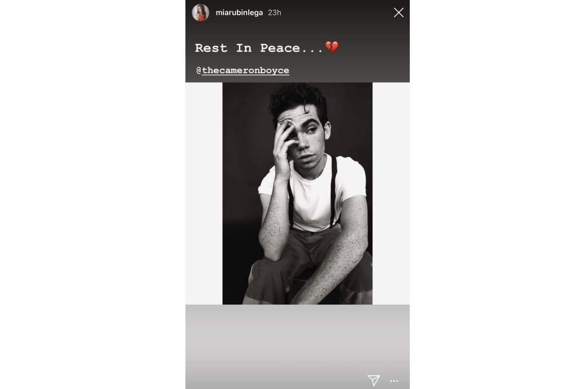 Mía Rubín lamentó la muerte de Cameron Boyce de esta manera