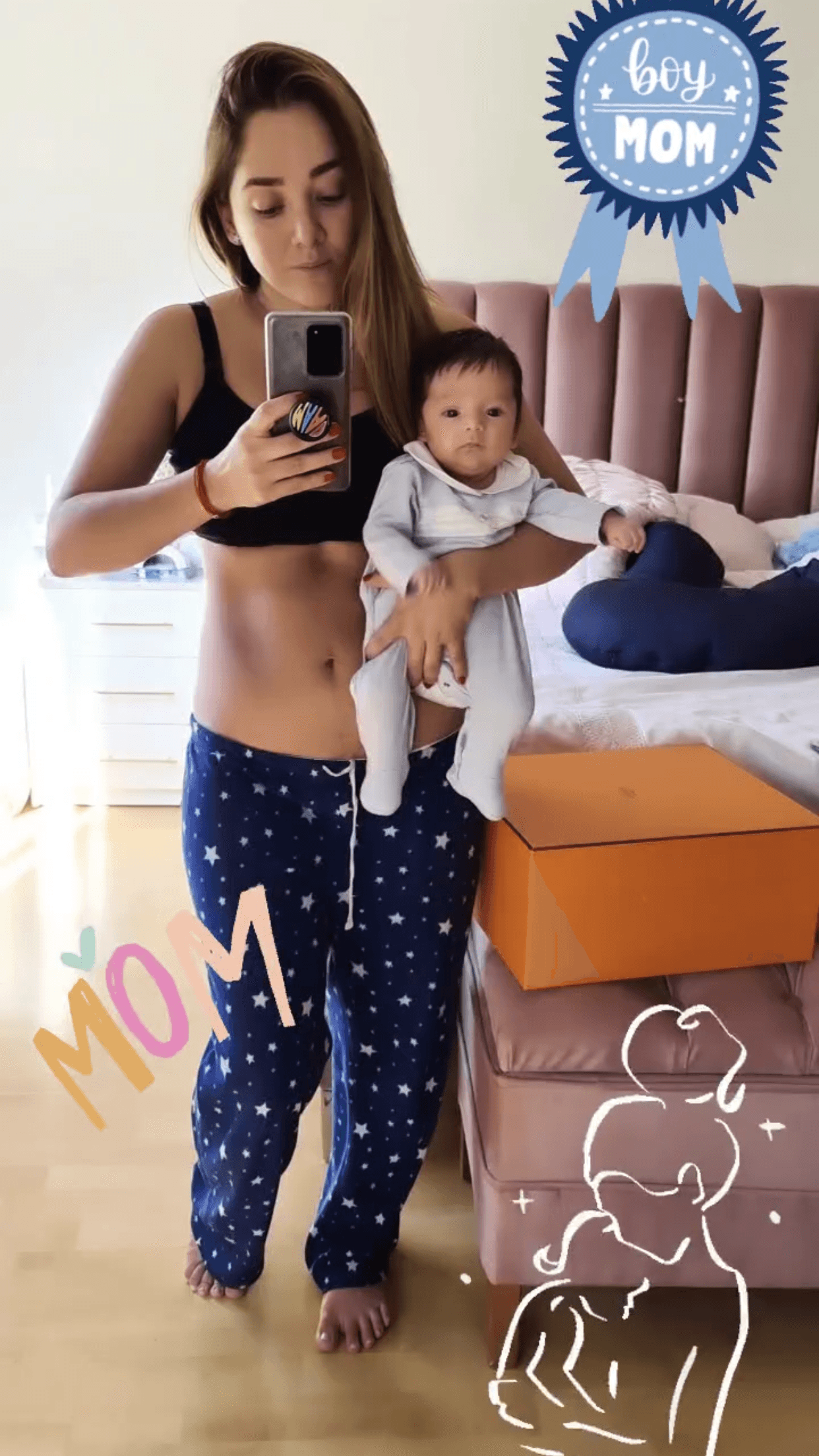 Sherlyn muestra por primera vez su vientre a mes y medio del nacimiento de André