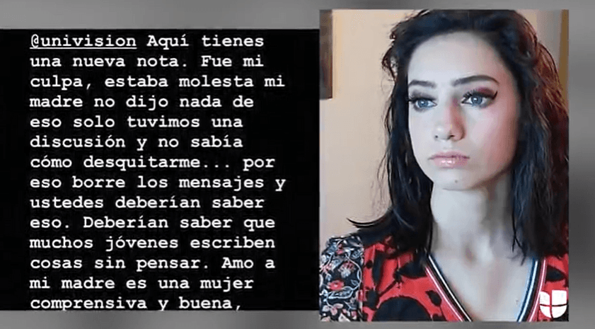 Hija de Cynthia Klitbo pide una disculpa y destapa por qué actuó de esa manera