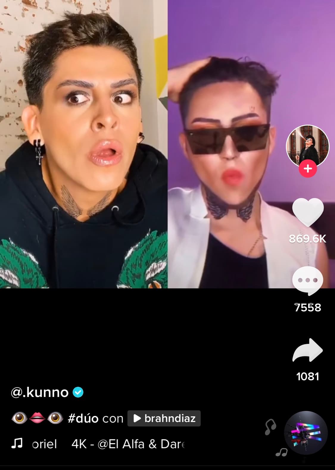 Kunno, uno de los tiktokers más famosos del momento, es un joven originario de Monterrey, Nuevo León, que ha enamorado las redes con sus ingeniosas coreografías. En días recientes, compartió la reacción que tuvo al ver cómo un usuario llamado Brian Díaz, se transformó en él con la ayuda del maquillaje y algunos accesorios.