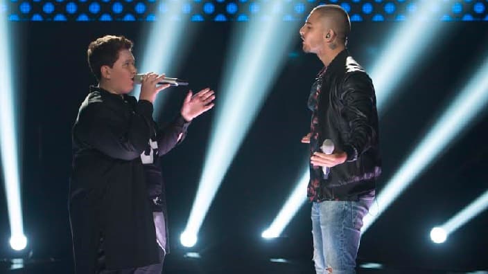 Eduardo Barba cantó "Perdedor" al lado de Maluma