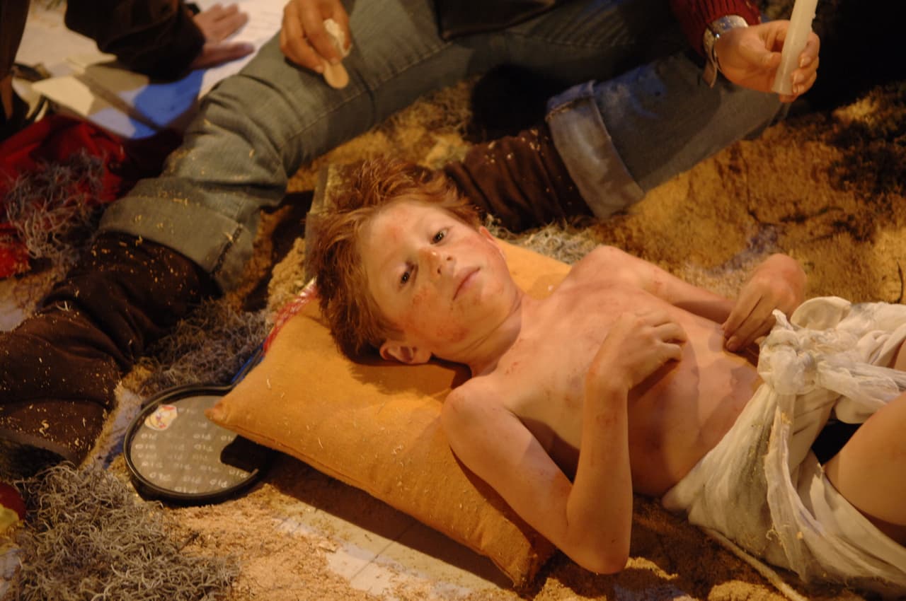 De niño Dios en el nacimiento de los 'Vecinos'.