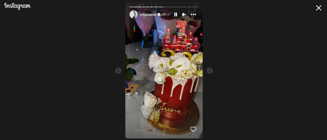 Pastel de cumpleaños de Irina Baeva.
